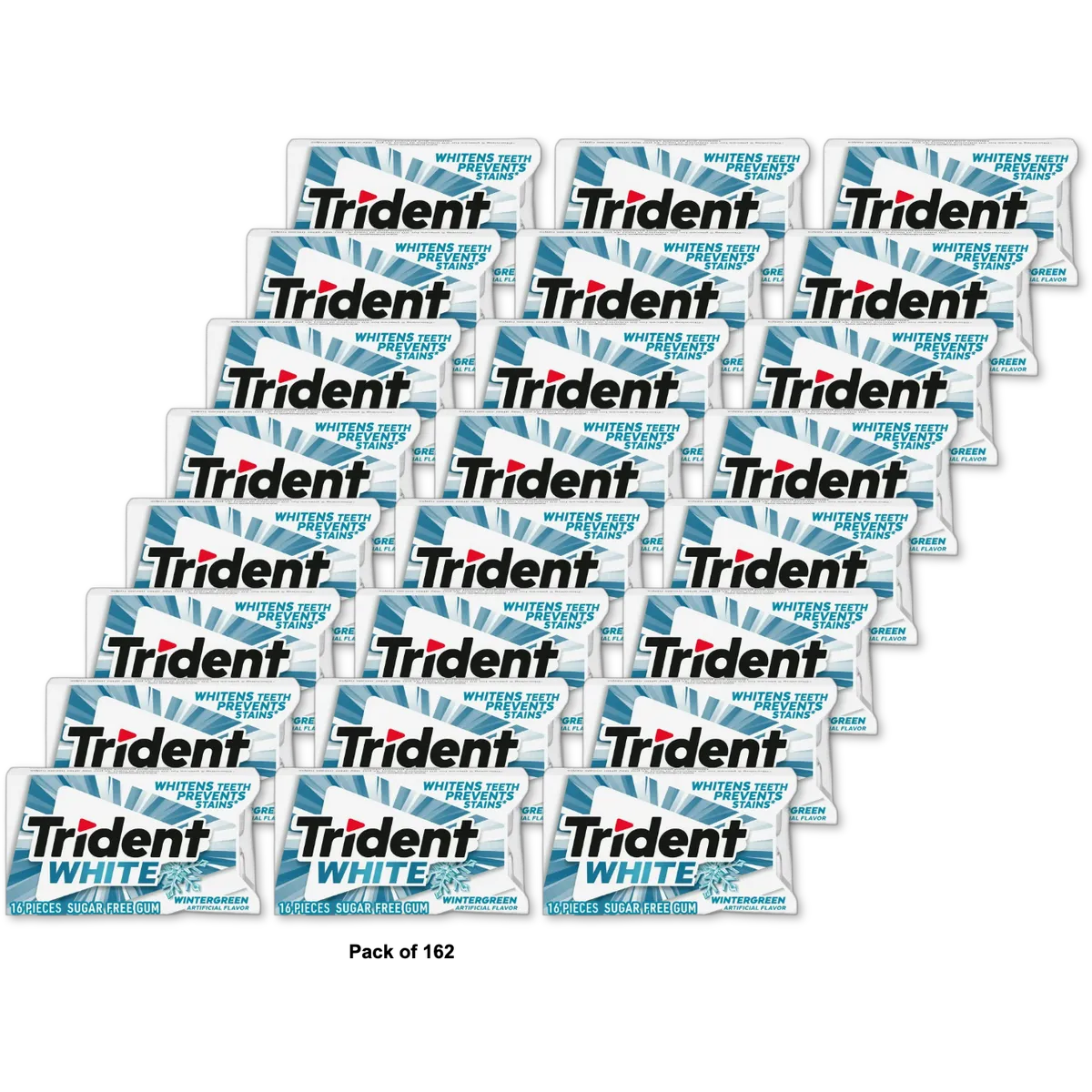 Trident White Wintergreen Gum 16Ct 0.96Oz (Pack of 162)