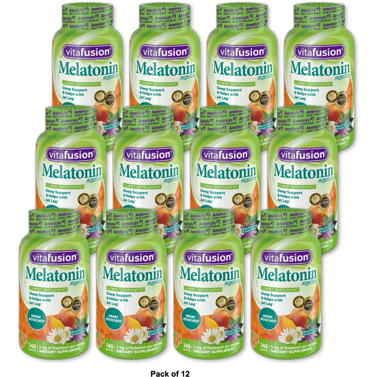 Vitafusion Melatonin Gummy Vitamins 140 Count 13.68oz (Pack of 12)