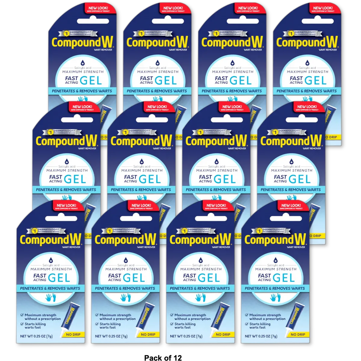 Compound W Wart Remover Maximum Strength Fast Acting Gel 0.25Oz (Pack Of 12)