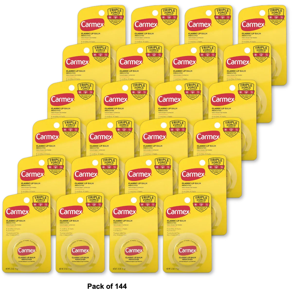 Carmex Original Classic Lip Balm Medicated 0.25Oz (Pack of 144)