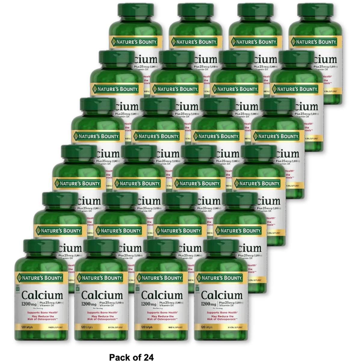 Natures Bounty Calcium 1200 Mg Plus Vitamin D Softgels 12.63Oz (Pack of 24)