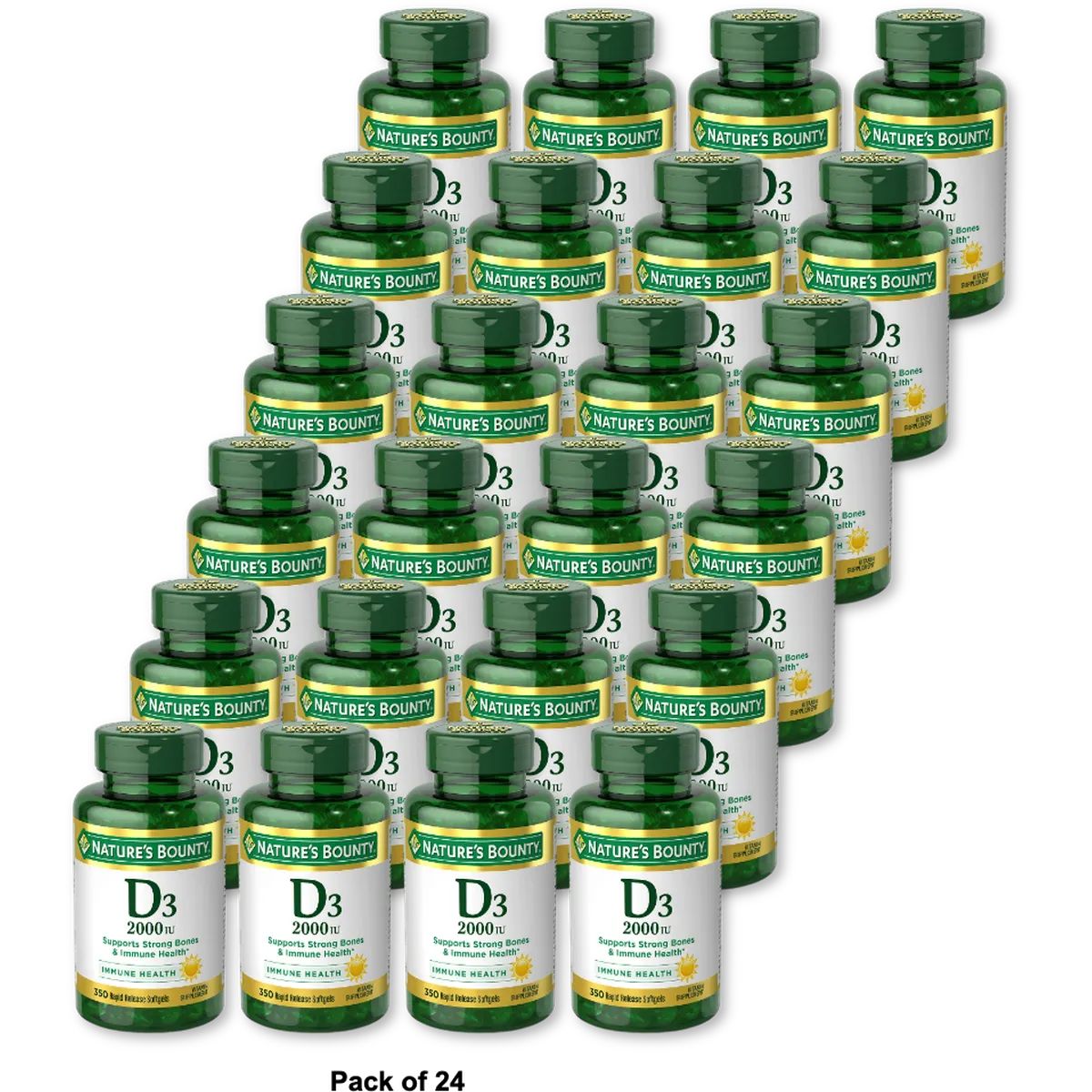 Natures Bounty Super Strength Vitamin D3-2000 IU Rapid Release Liquid Softgels (Pack of 24)