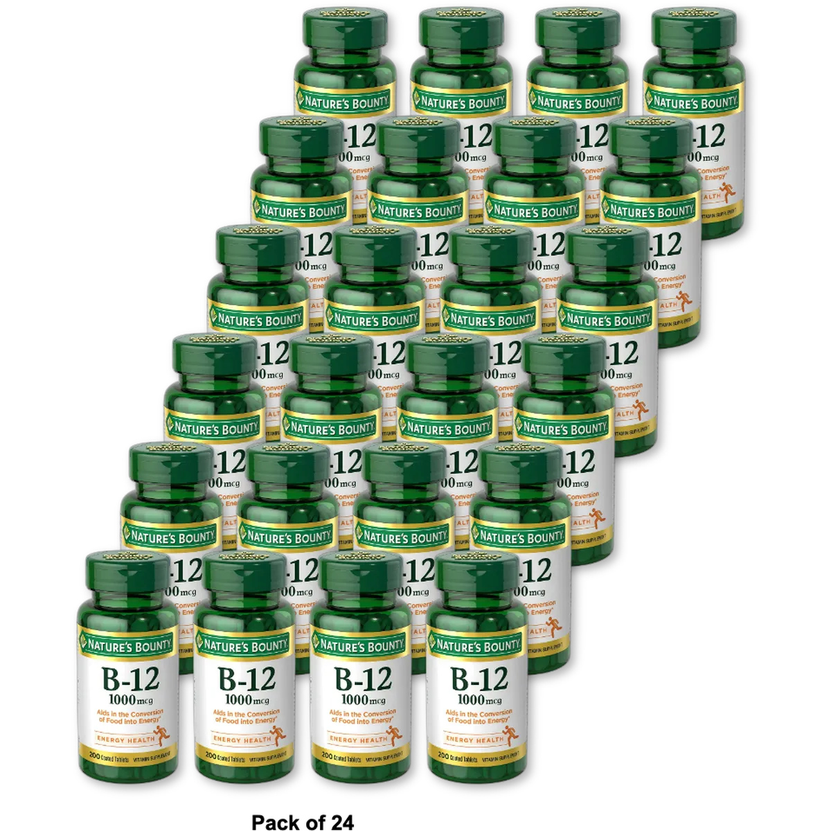 Natures Bounty Vitamin B-12 1000 Mcg Tablets Value Size 4.48Oz (Pack of 24)