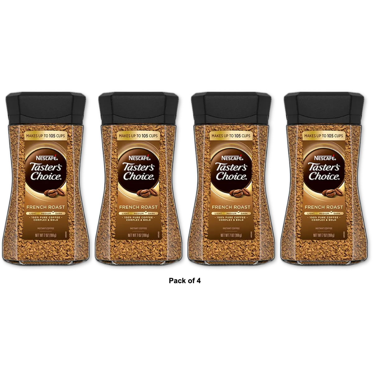 Nescafe Taster's Choice Instant Coffee French Roast 7Oz (Pack of 4)