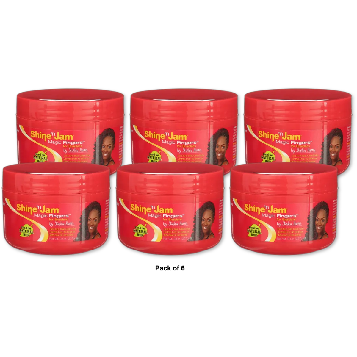 Shine N Jam Magic Fingers For Braiders Extra Firm Hold 8Oz (Pack of 6)