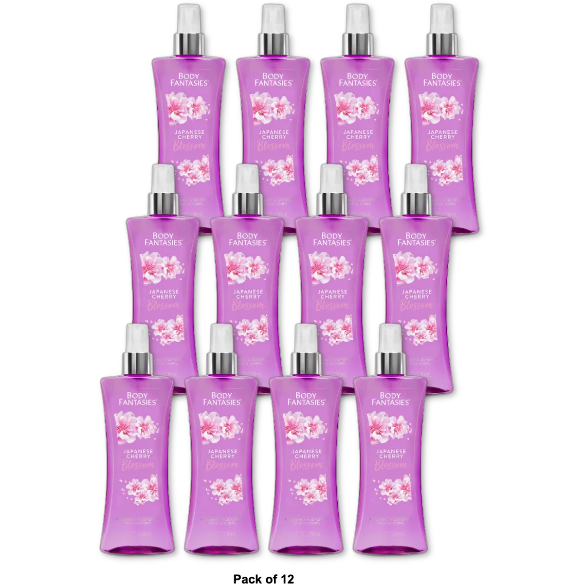 Body Fantasies Signature Fragrance Body Spray Japanese Cherry Blossom 8Oz (Pack of 12)