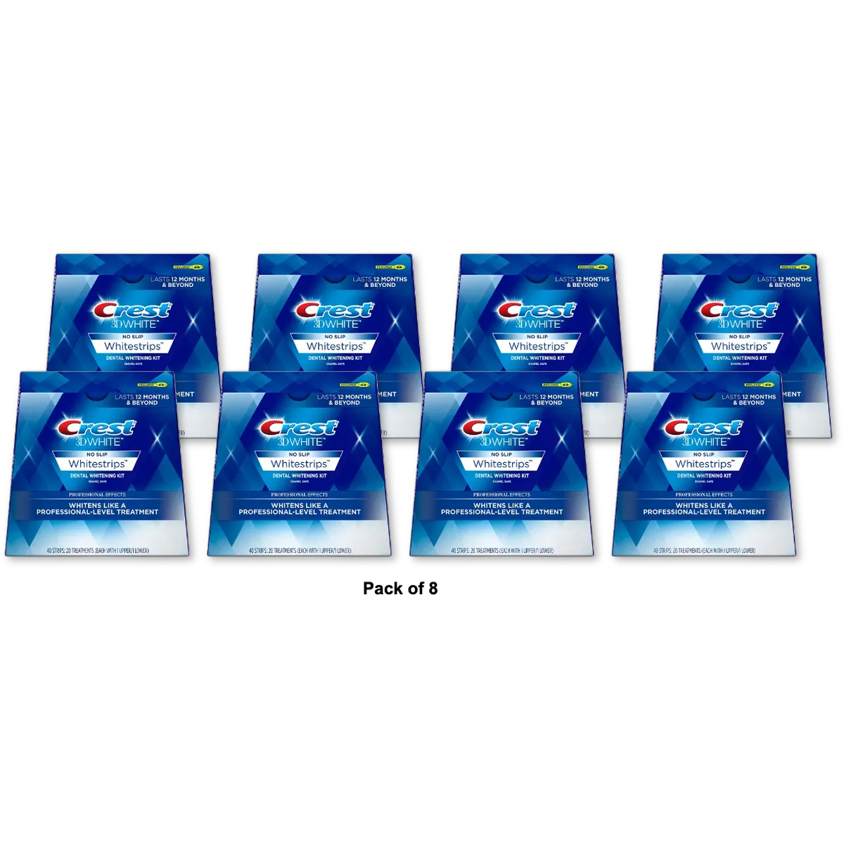 Crest 3D White No Slip Whitestrips Dental Whitening Kit 0.8Oz(Pack Of 8)