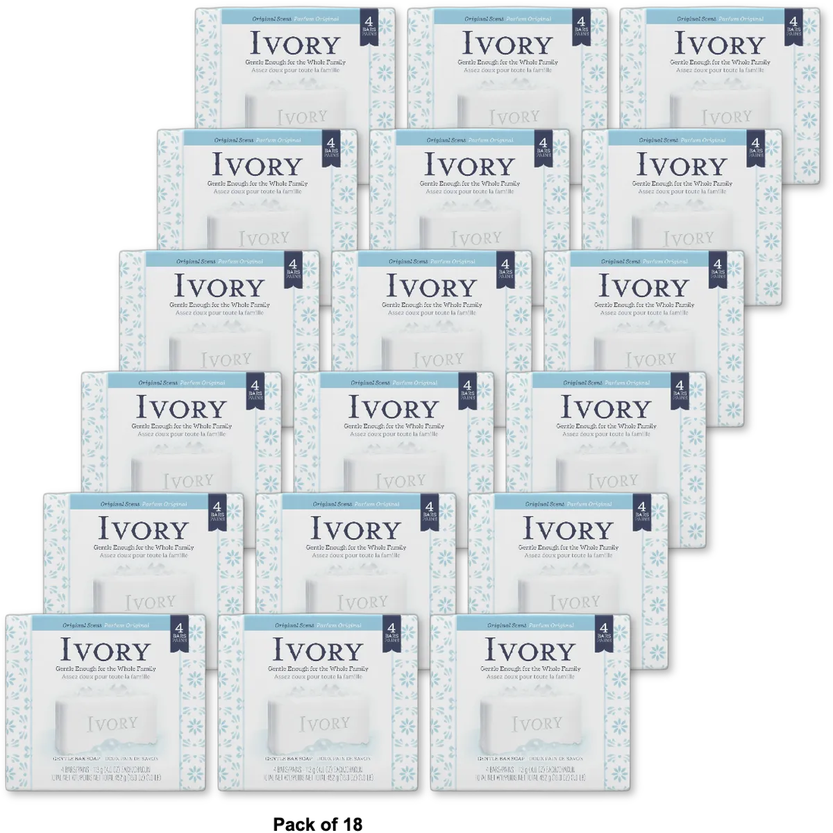 Ivory Original Soap Bath Bar 4Oz (Pack of 18)