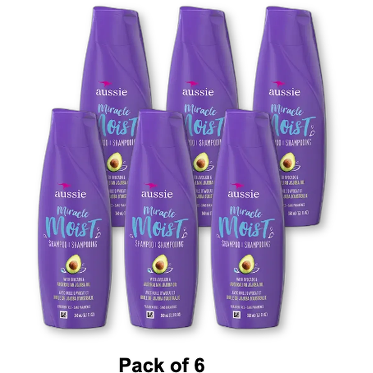 Aussie Miracle Moist Shampoo 12.1Oz (Pack of 6)