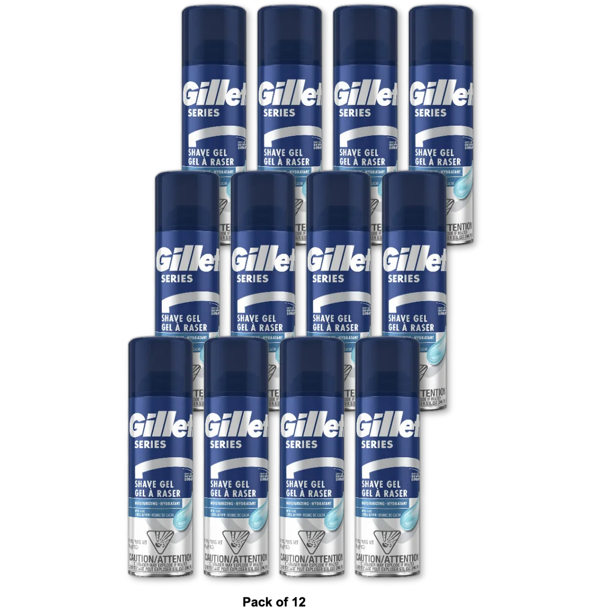 Gillette Series Shave Gel Moisturizing7Oz (Pack of 12)