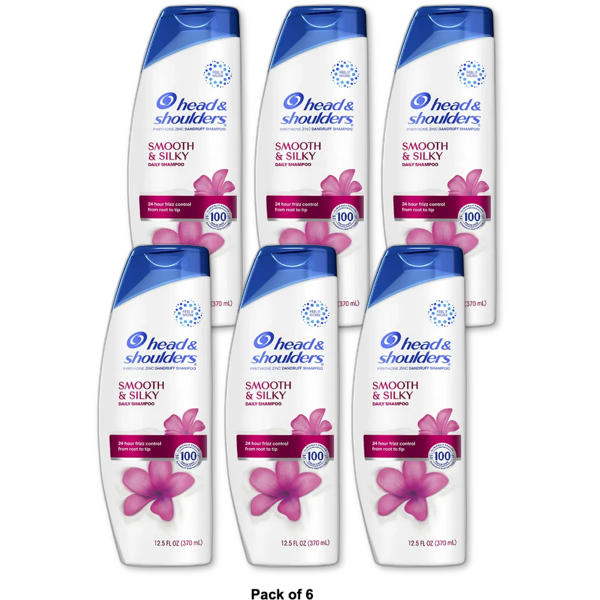 Head and Shoulders Dandruff Shampoo Smooth and Silky 12.5Oz (Pack of 6)
