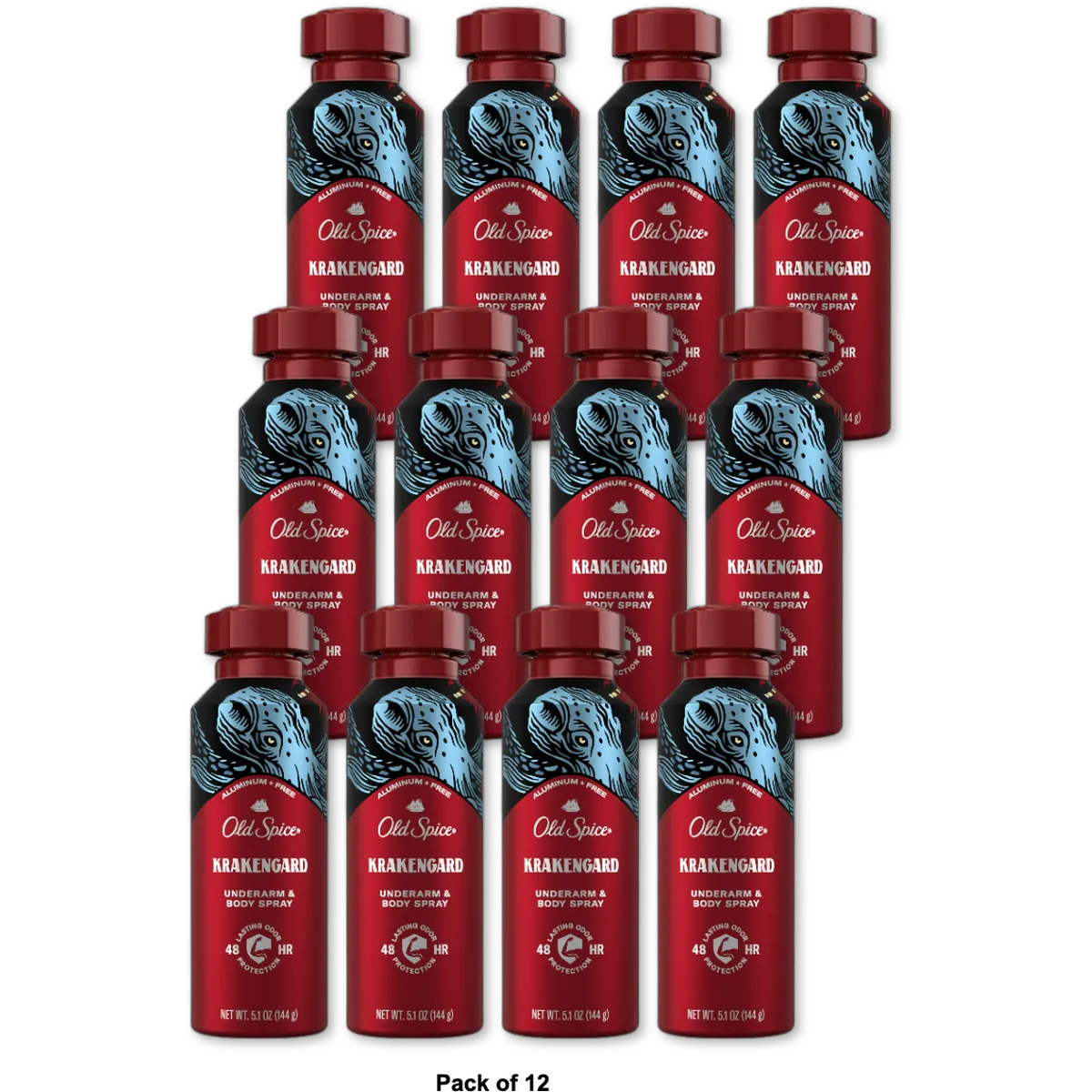 Old Spice Krakengard Mens Body Spray 5.1Oz (Pack of 12)
