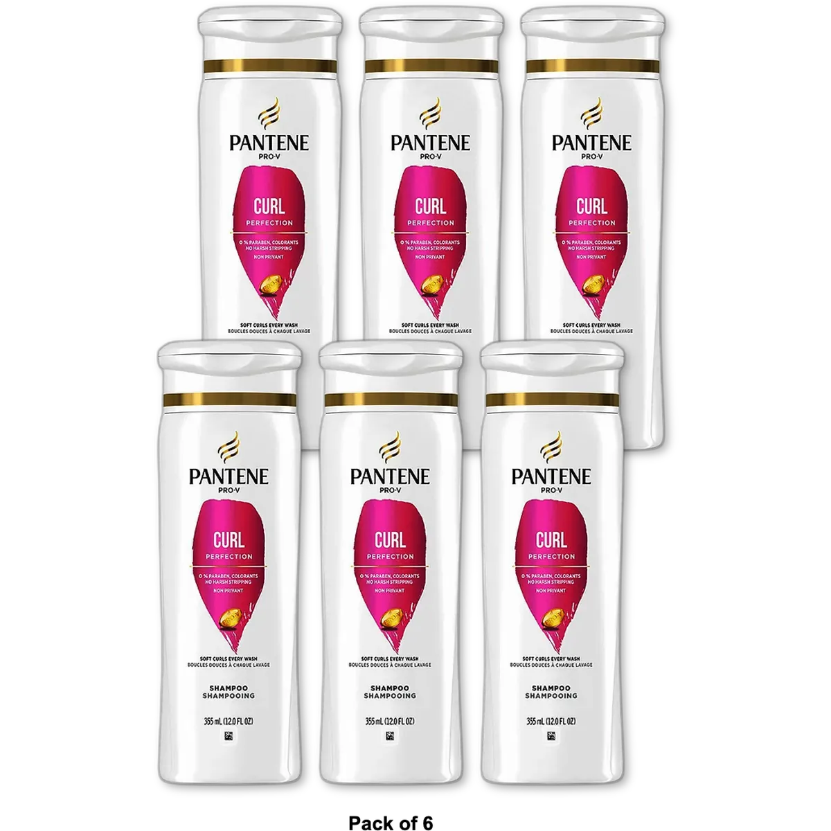 Pantene Pro-V Curl Perfection Shampoo 12Oz (Pack of 6)