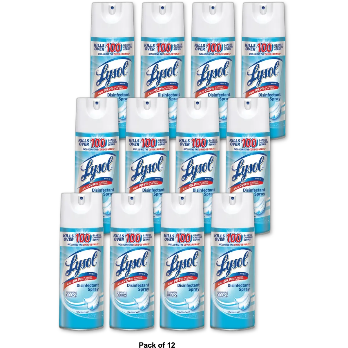 Lysol Crisp Linen Scent Disinfectant Spray12.5Oz (Pack of 12)