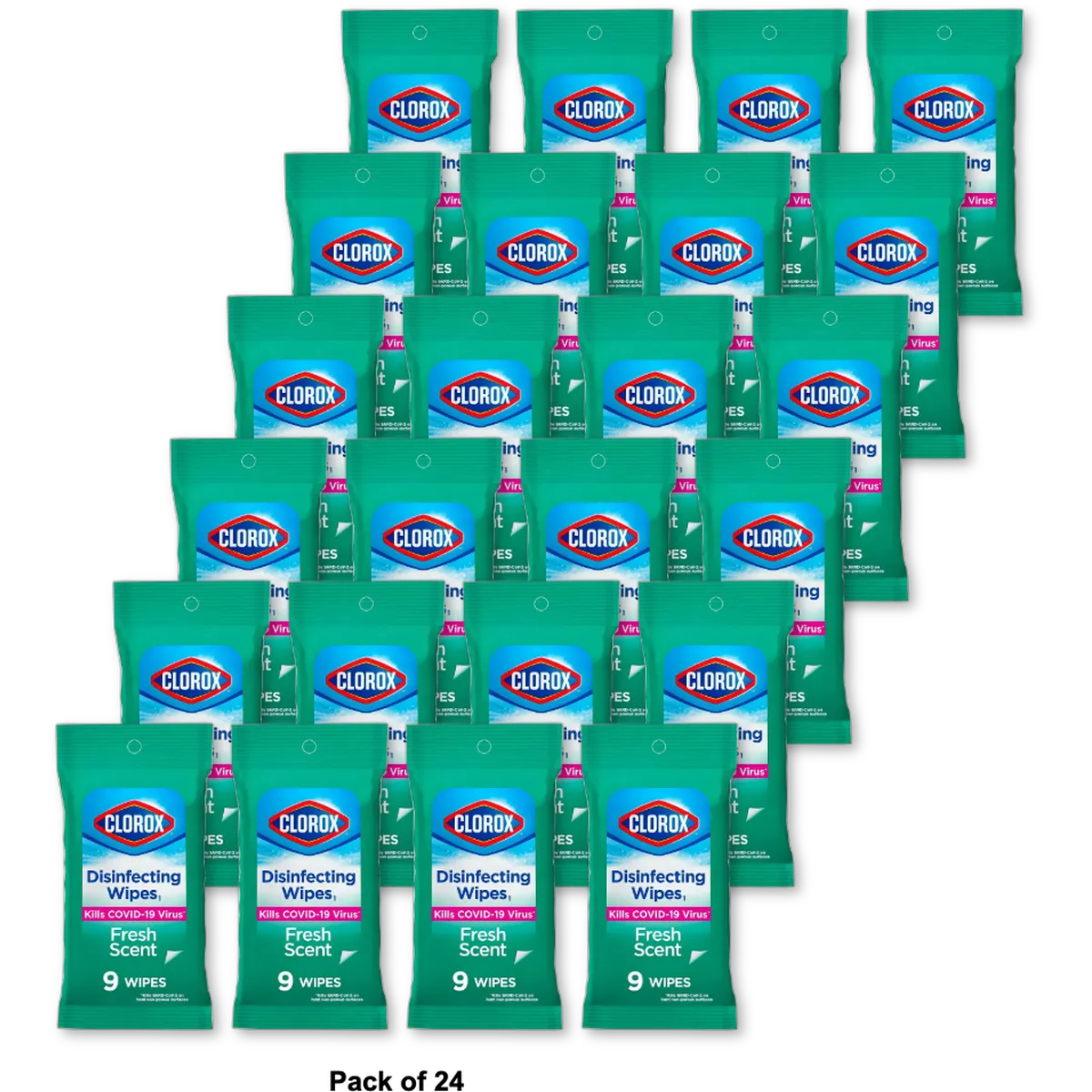 Clorox Disinfecting Wipes Bleach Free 3.04oz (Pack of 24)