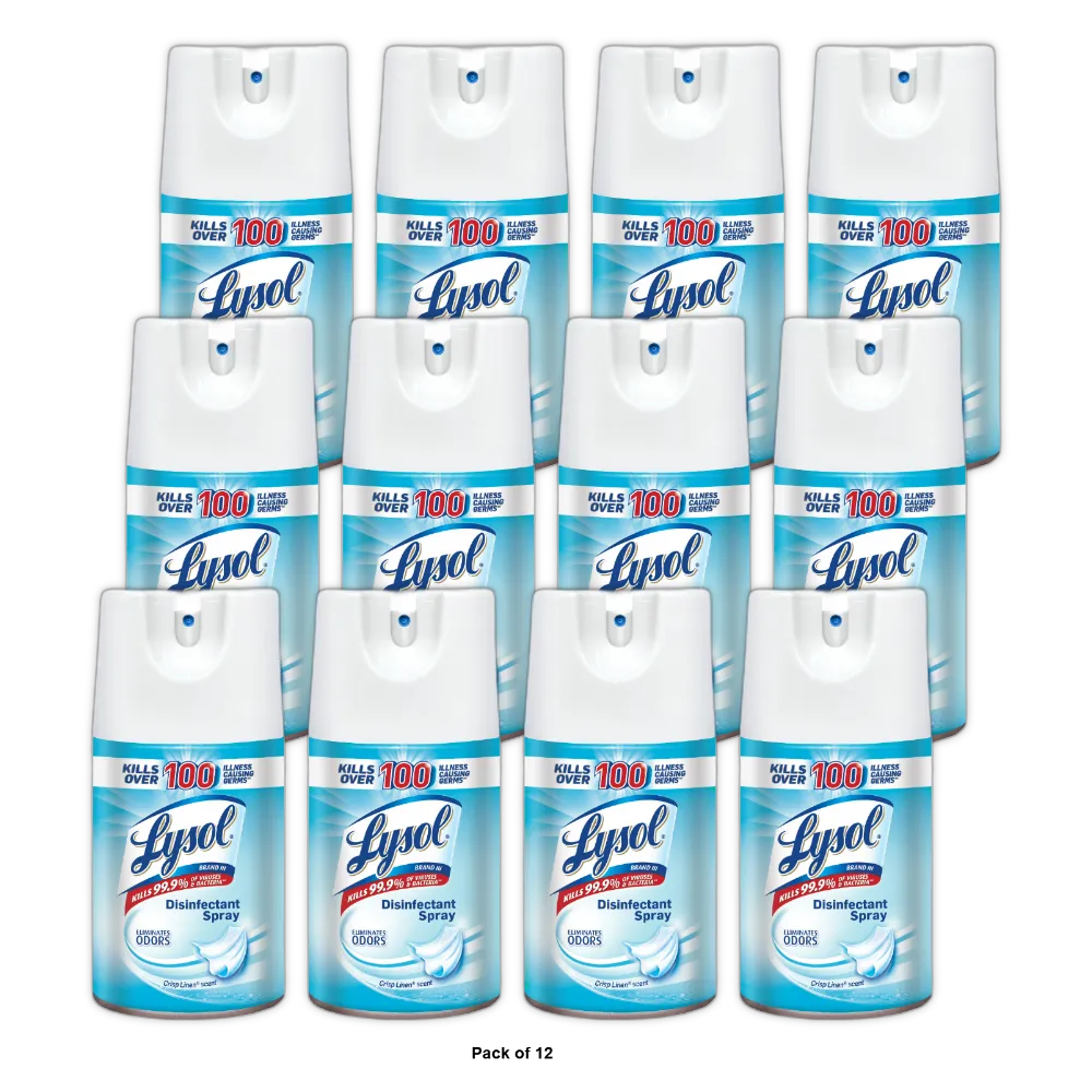 Lysol Crisp Linen Scent Disinfectant Spray 6Oz (Pack of 12)