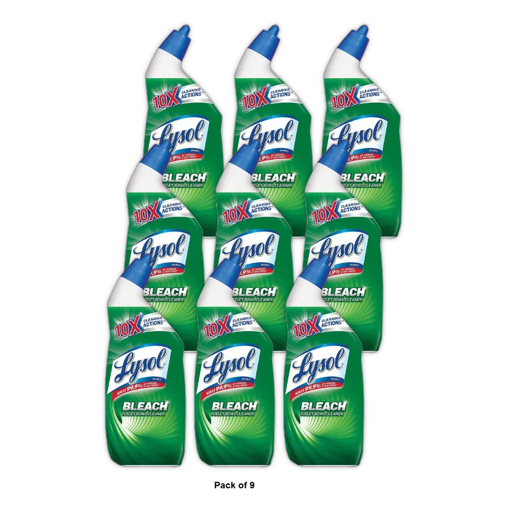 Lysol Toilet Bowl Cleaner With Bleach 24Oz (Pack of 9)