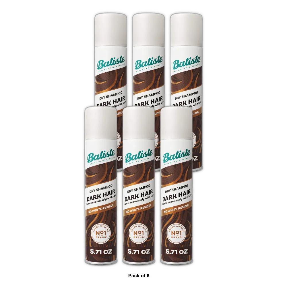 Batiste Dry Shampoo Dark Hair 5.71 oz (Pack of 6)
