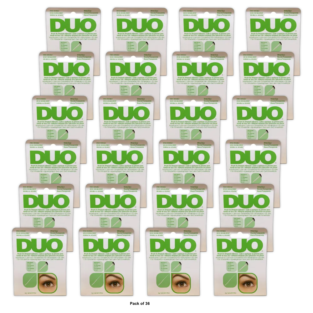 Duo Brush On Striplash Adhesive With Vitamins A C And E Clear 0.18Oz (Pack Of 36)