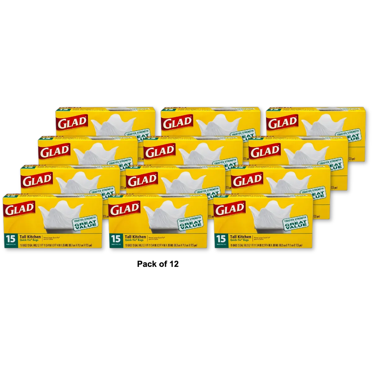 Glad Tall Kitchen Bag 8.25Oz(Pack of 12)