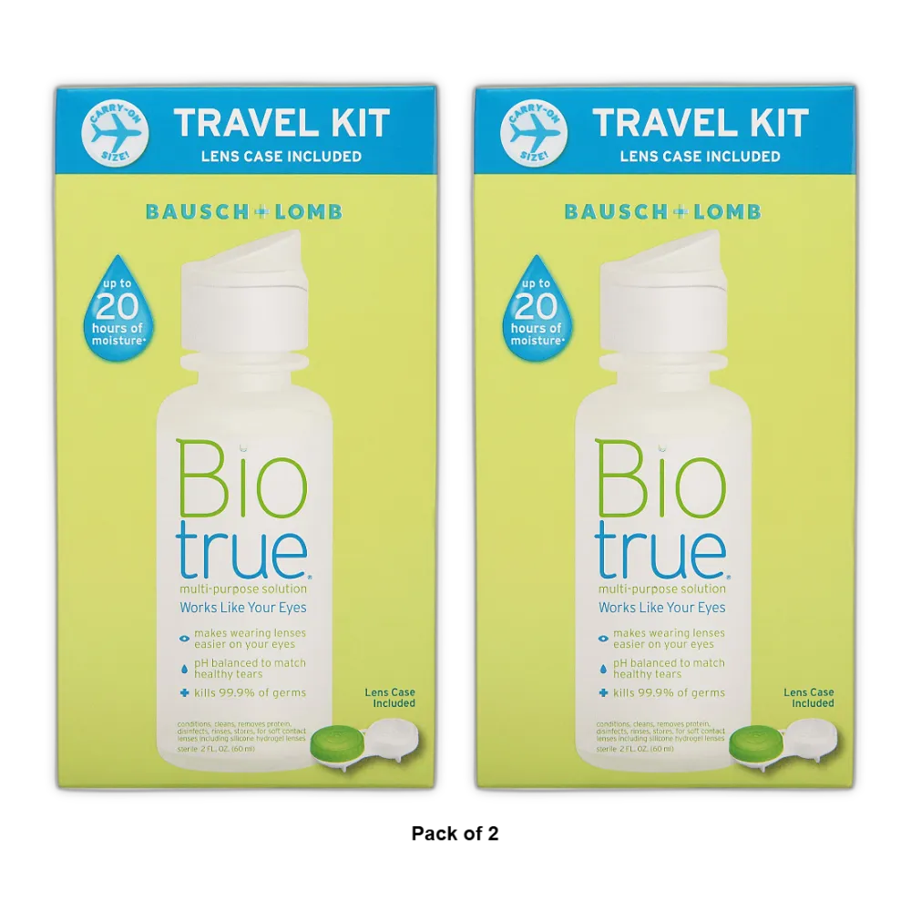 Bausch and Lomb Bio True Multi-Purpose Solution 2 Ounces Travel Size Pack of 2oz (Pack of 24)