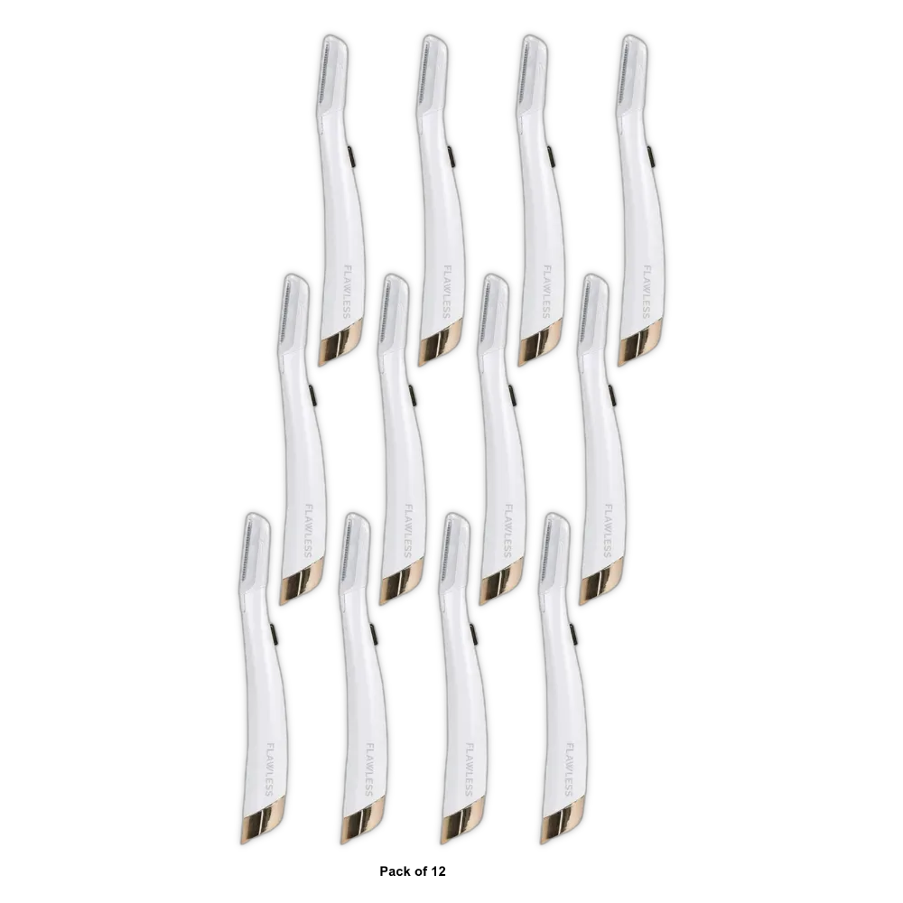 Finishing Touch Flawless Dermaplane Glo Lighted Facial Exfoliator White and Rose Gold 4.48Oz (Pack of 12)