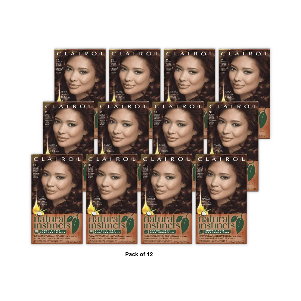 Clairol Natural Instincts Demi Permanent Hair Color Creme 5R Medium Auburn 1 Ea 1.6 Oz (Pack of 12)