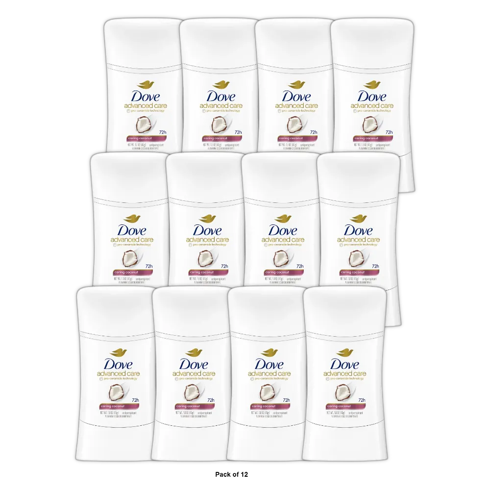 Dove Advanced Care Deodorant Caring Coconut 1.6 oz (Pack of 12)