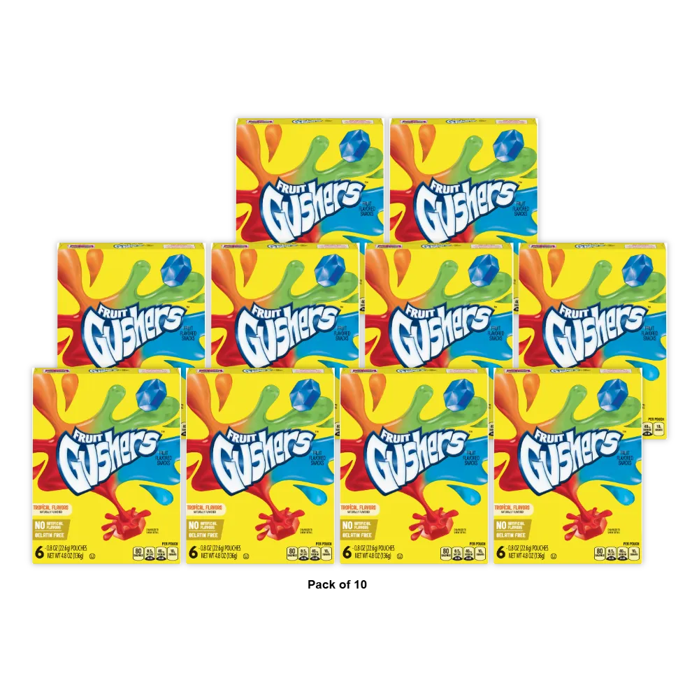 Fruit Gushers Tropical Flavored 0.8 Oz (Pack Of 10)