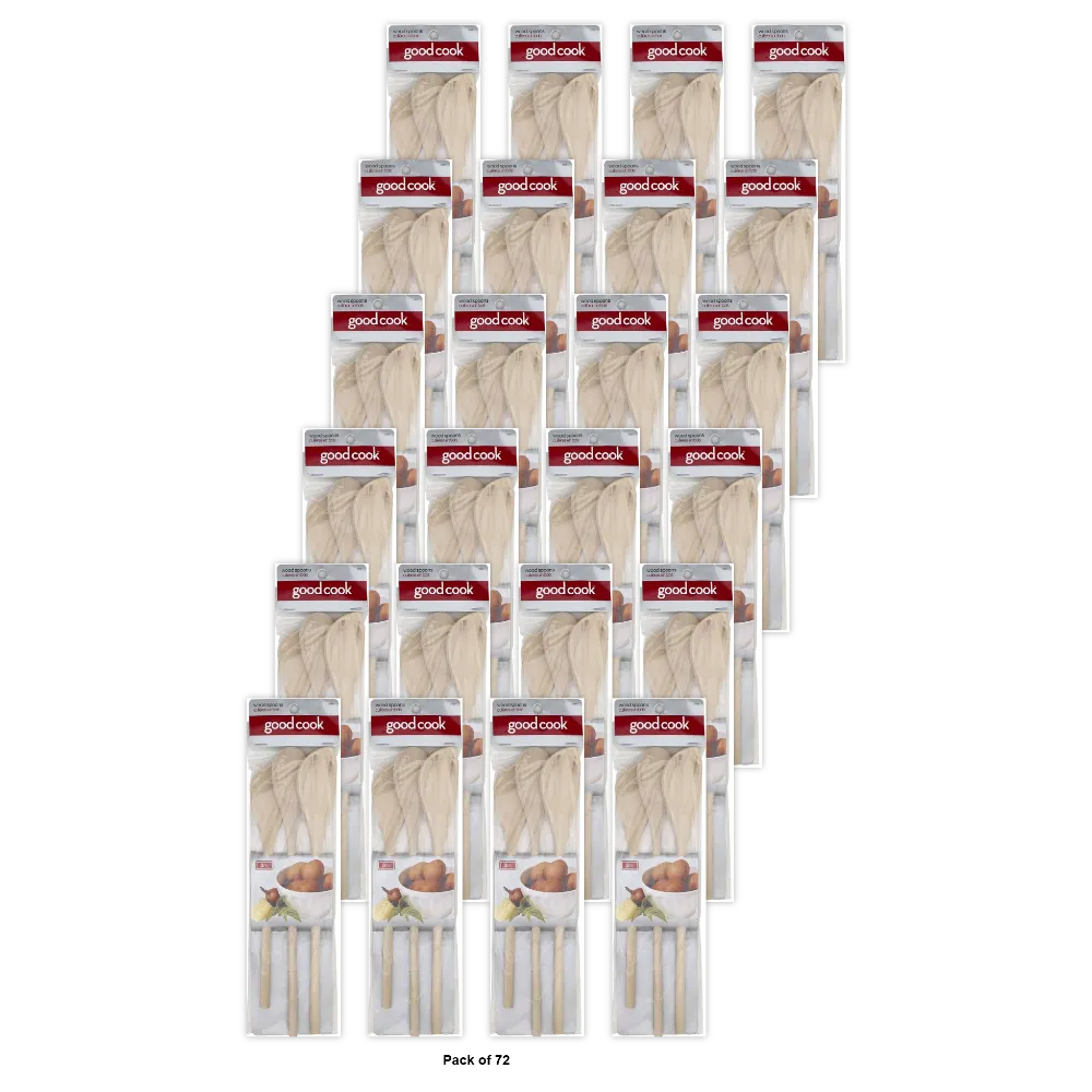 Good Cook Classic Wood Spoons 3Ct 1.59oz (Pack of 72)