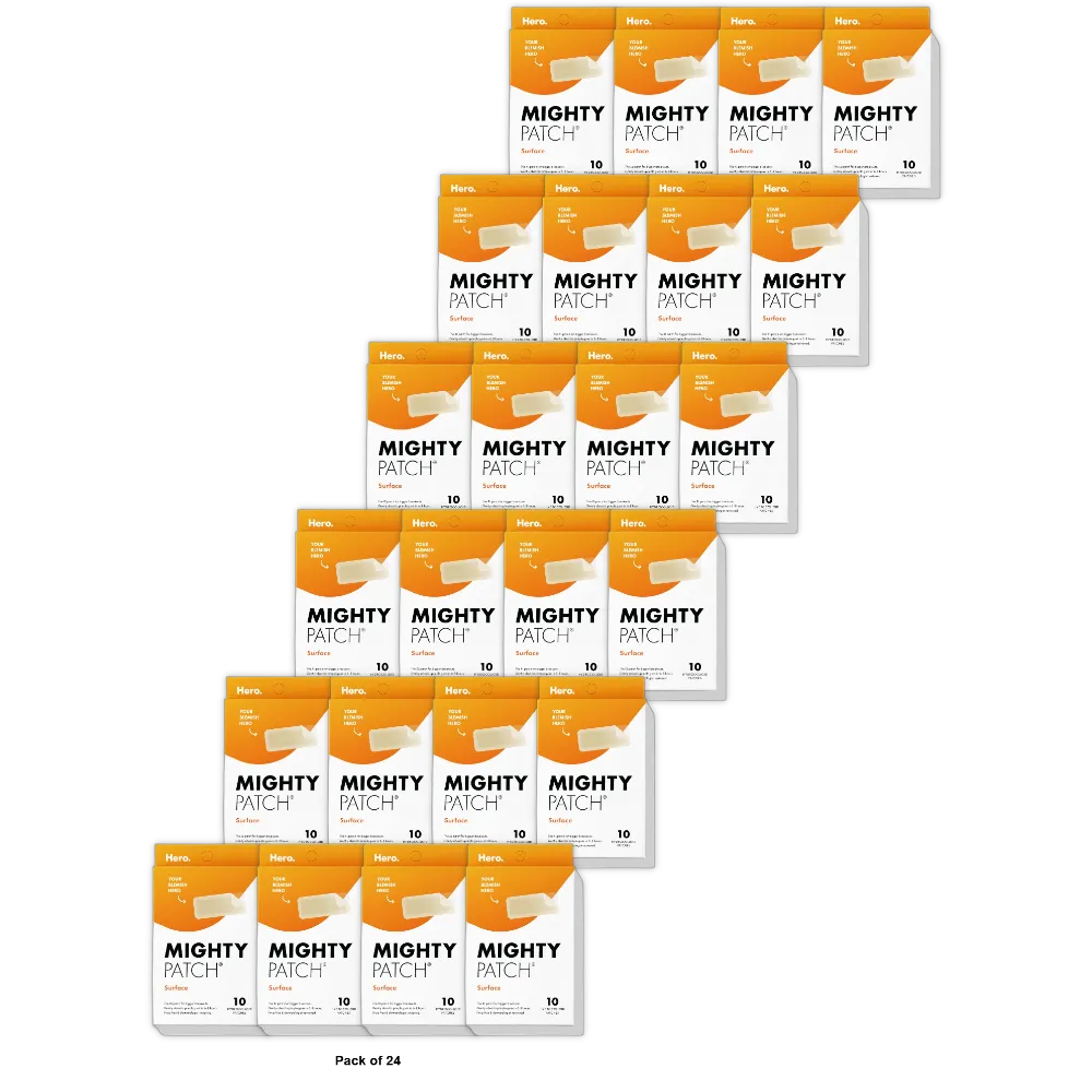 Hero Mighty Patch - XL Hydrocolloid Acne Pimple Patch 1.41oz (10 Ct) (Pack of 24)