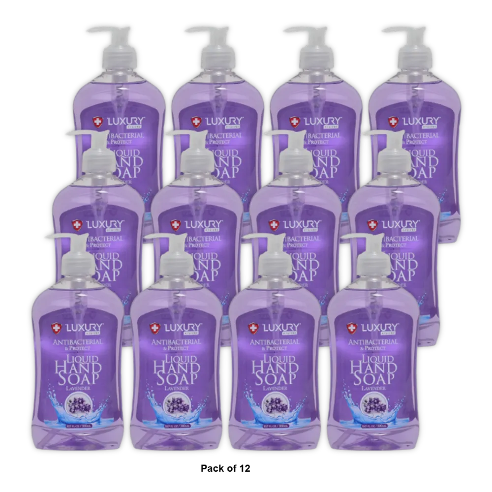Luxury Hygiene Antibacterial & Protect Liquid Hand Soap 16.9 oz (Pack of 12)