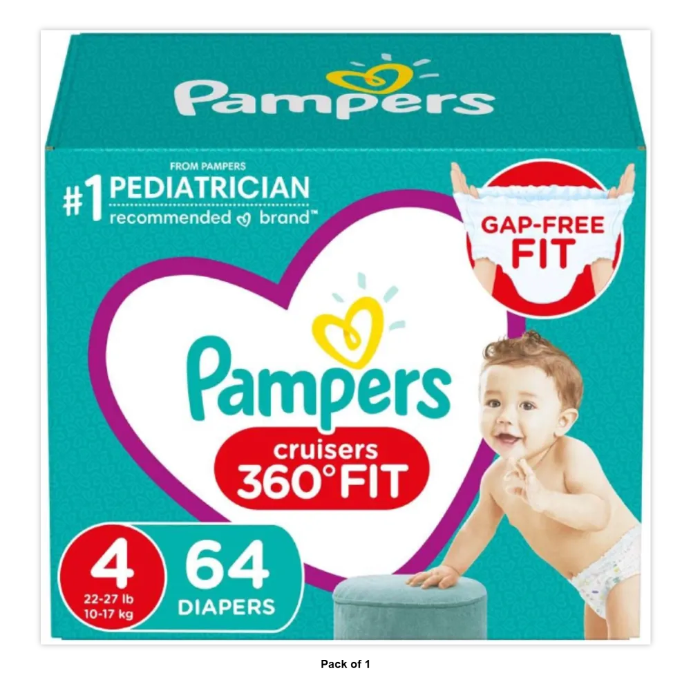 Pampers Cruisers 360 Diapers, Super Pack Size 4 67.2oz (Pack of 1)