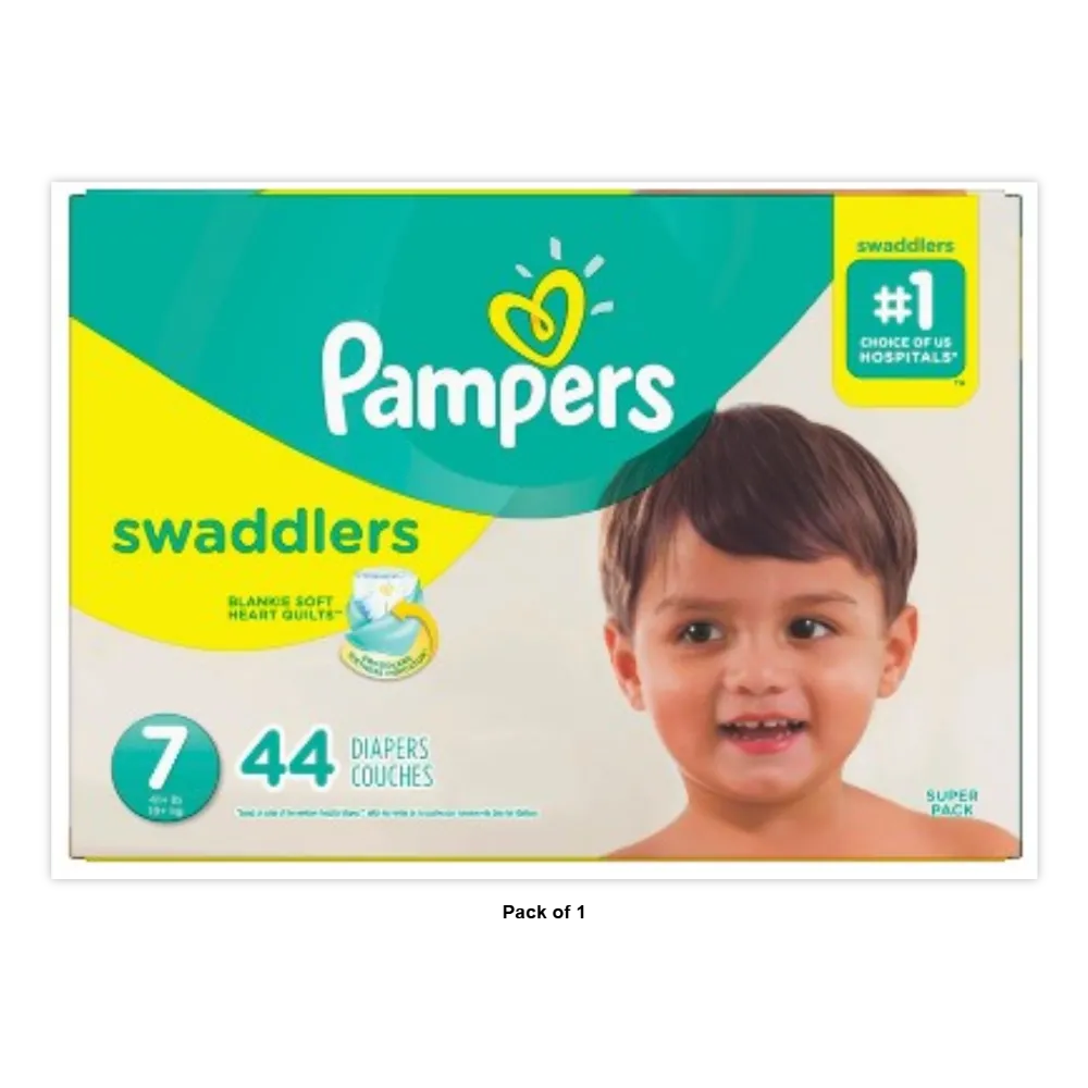 Pampers Swaddlers Diapers - Size 7 44 Count Ultra Soft Disposable Baby Diapers 50.4oz (Pack of 1)