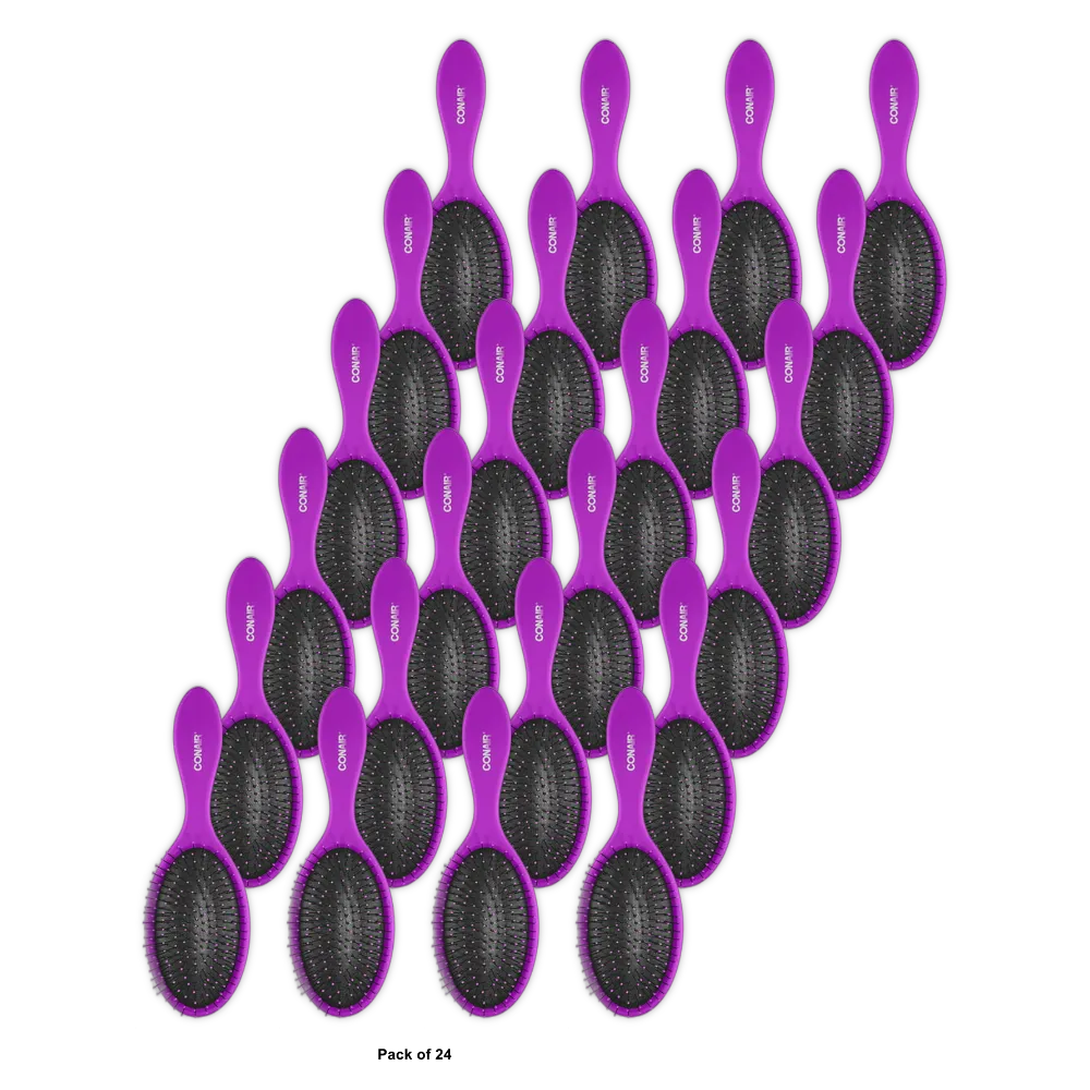 Conair Gentle Detangling Cushion Hairbrush for Wet or Dry Hair Colors Vary 4.59Oz (Pack of 24)