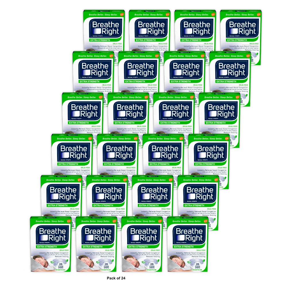 Breathe Right Extra Strength Clear Nasal Strips0.71oz (Pack of 24)