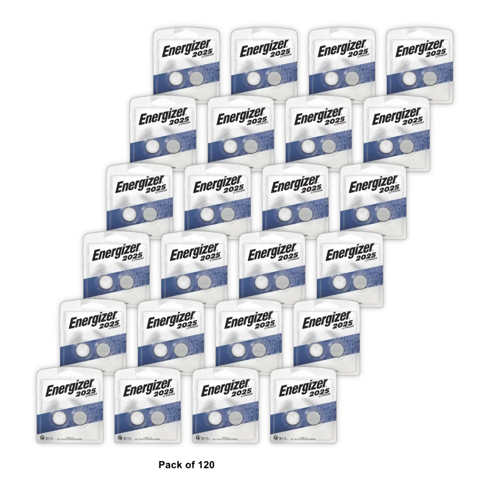 Energizer 2025 Lithium Coin Batteries 0.32oz (Pack of 120)