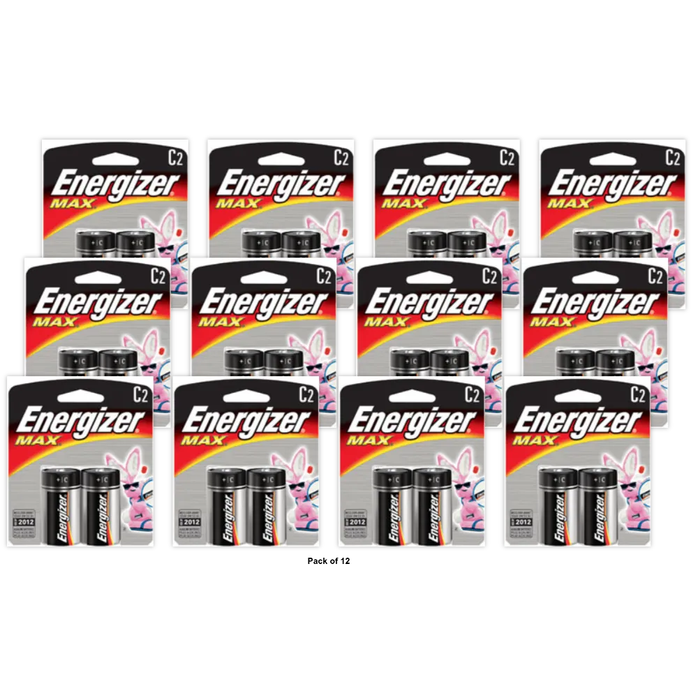 Energizer Alkaline 2 Batteries E93Bp Size: C 9.6oz(Pack of 12)