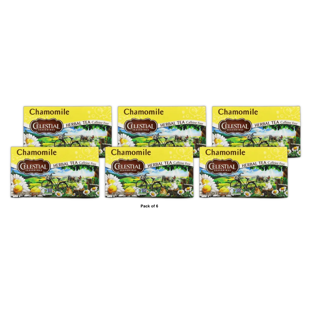 Celestial Seasonings Caffeine Free Chamomile Natural Herbal Tea 0.9Oz (Pack Of 6)