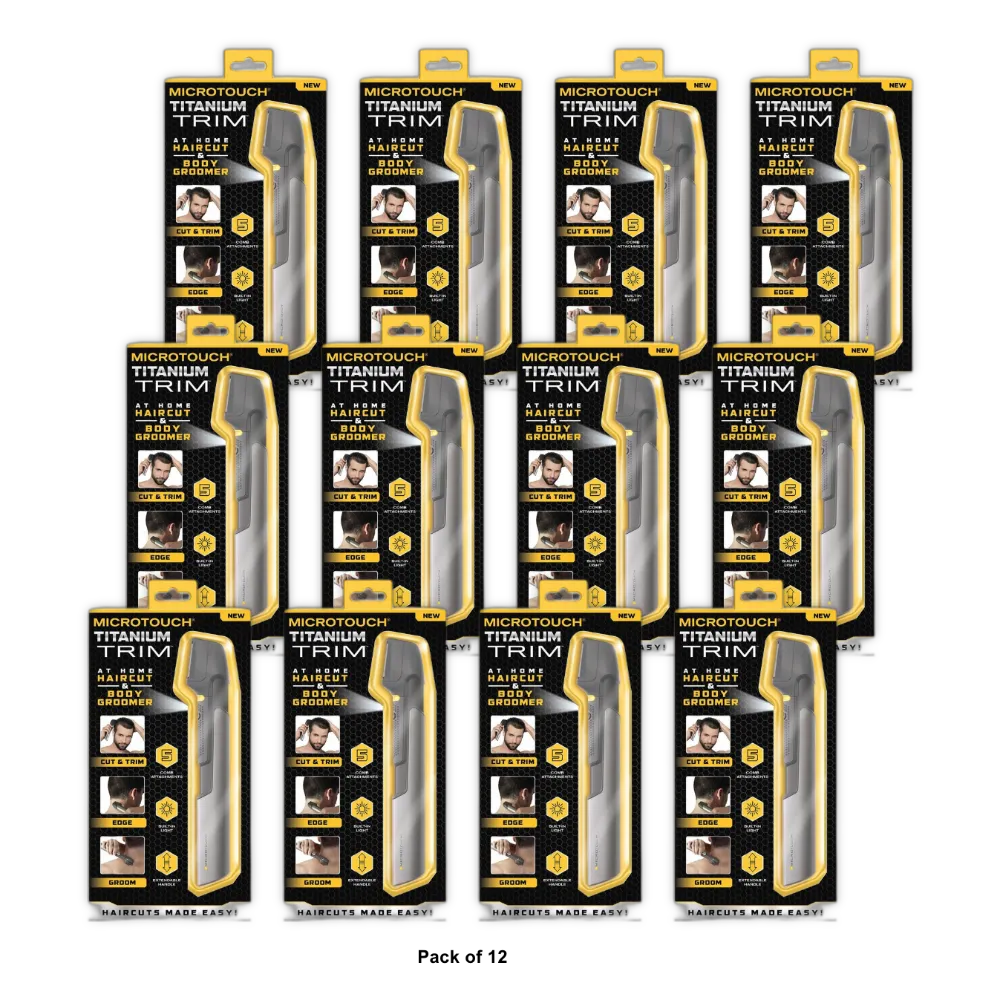 Micro Touch Titanium Trim Hair And Body Groomer Tool 6.4Oz (Pack of 12)