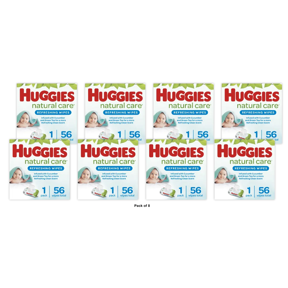 Huggies Natural Care Refreshing Baby Wipes Cucumber And Green Scented (Pack Of 8)