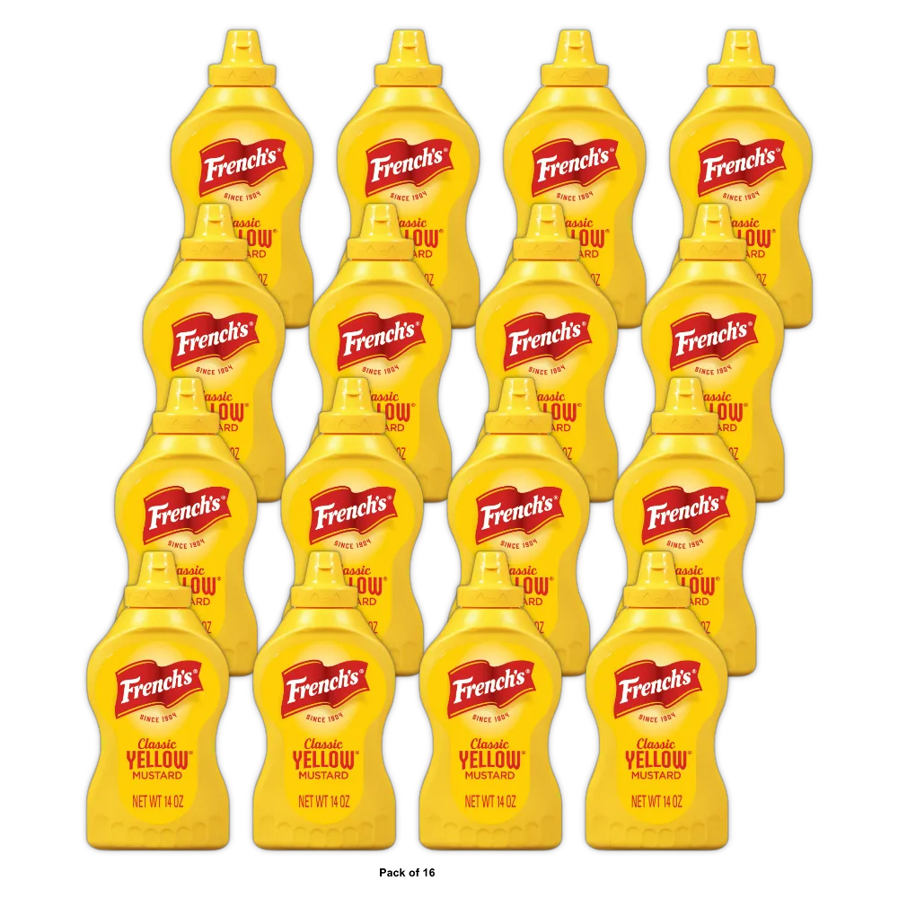 Frenchs Classic Yellow Mustard Squeeze Bottle 14Oz (Pack of 16)