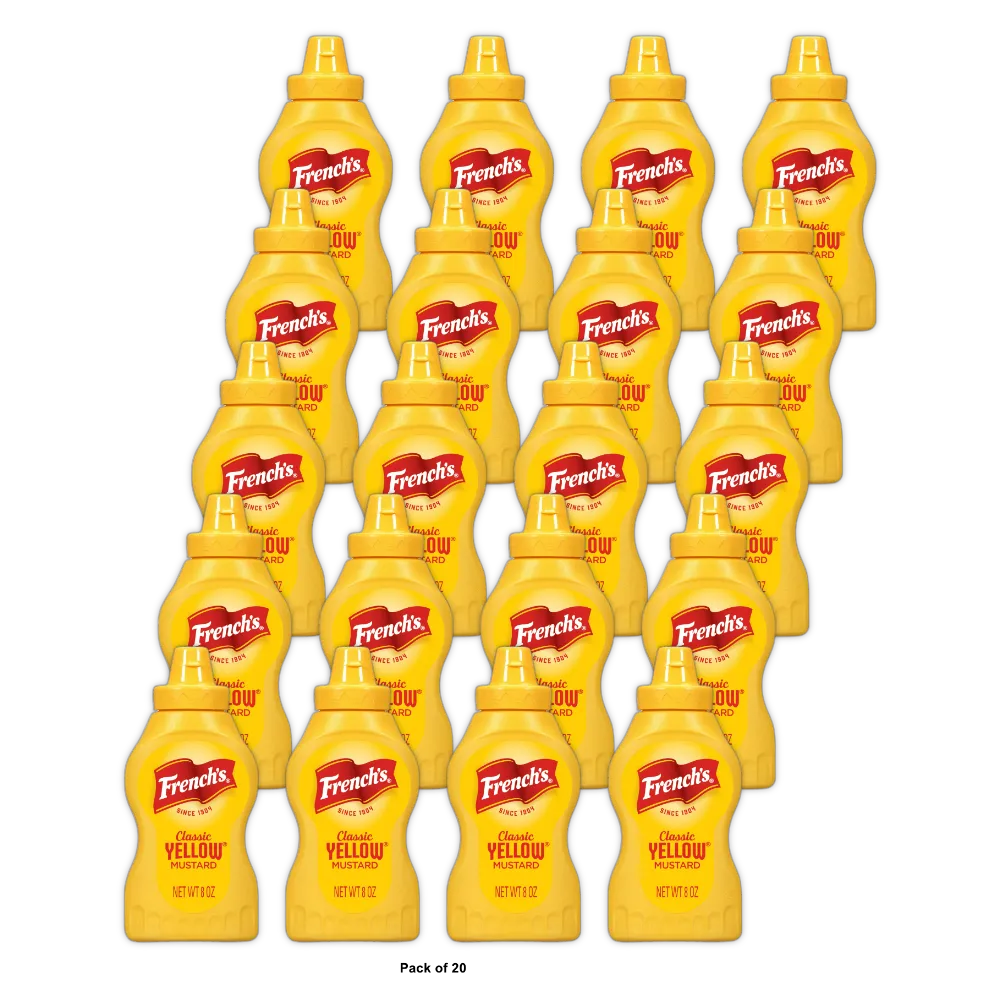 Frenchs Classic Yellow Mustard Squeeze Bottle 8Oz (Pack of 20)