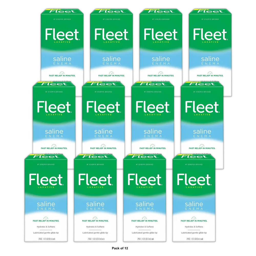 Fleet Laxative Saline Enema 9Oz (Pack of 12)