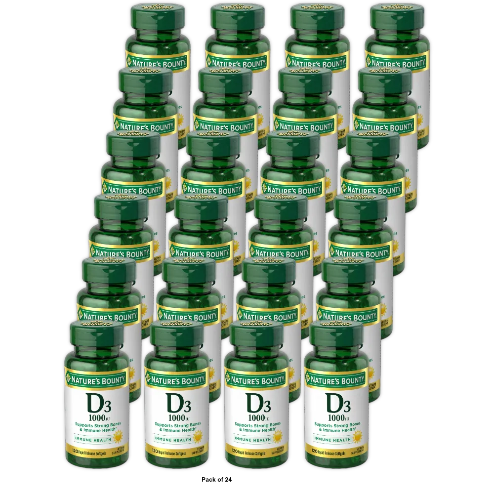 Natures Bounty High Potency Vitamin D1000 Iu Softgels100 Ea 0.63Oz (Pack Of 24)