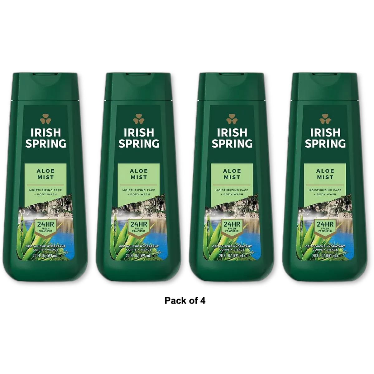 Irish Spring Body Wash Aloe Mist 20Oz (Pack of 4)