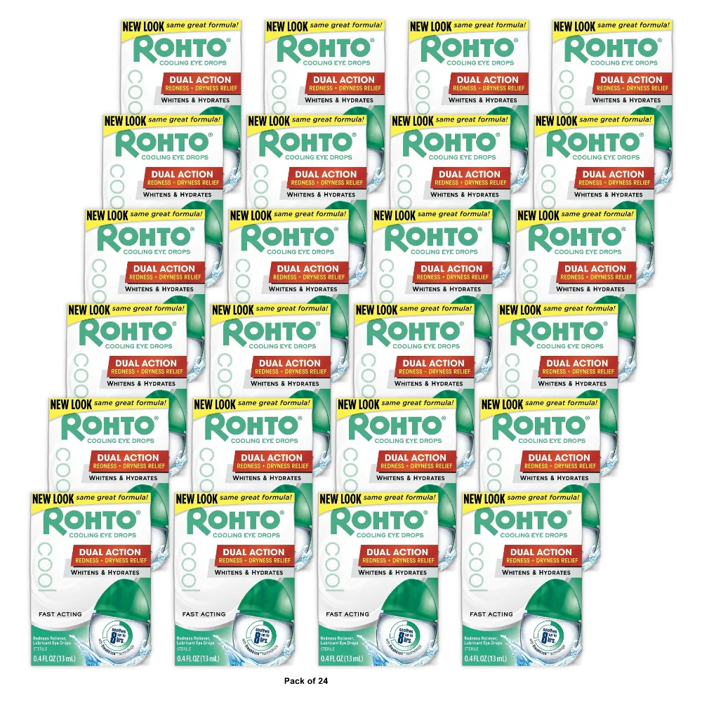 Rohto Lubricant Eye Drops Redness Relief Cooling 0.4Oz (Pack Of 24)