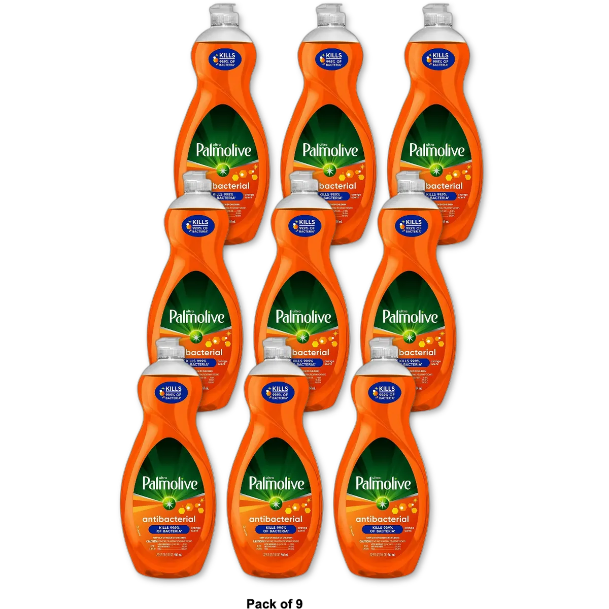 Palmolive Ultra Antibacterial Liquid Dish Soap Orange Scent 32.5 flOz (Pack of 9)