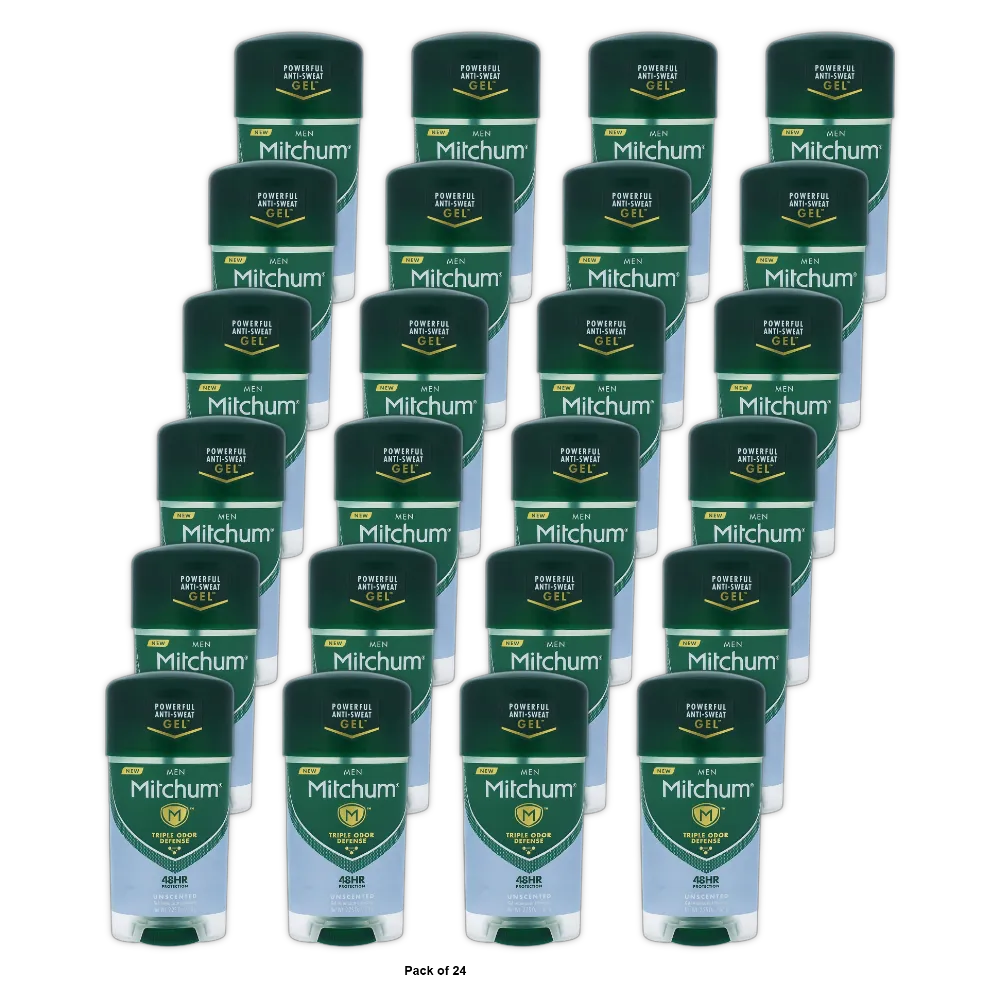 Mitchum Clear Gel Antiperspirant And Deodorant Unscented 2.25Oz (Pack of 24)