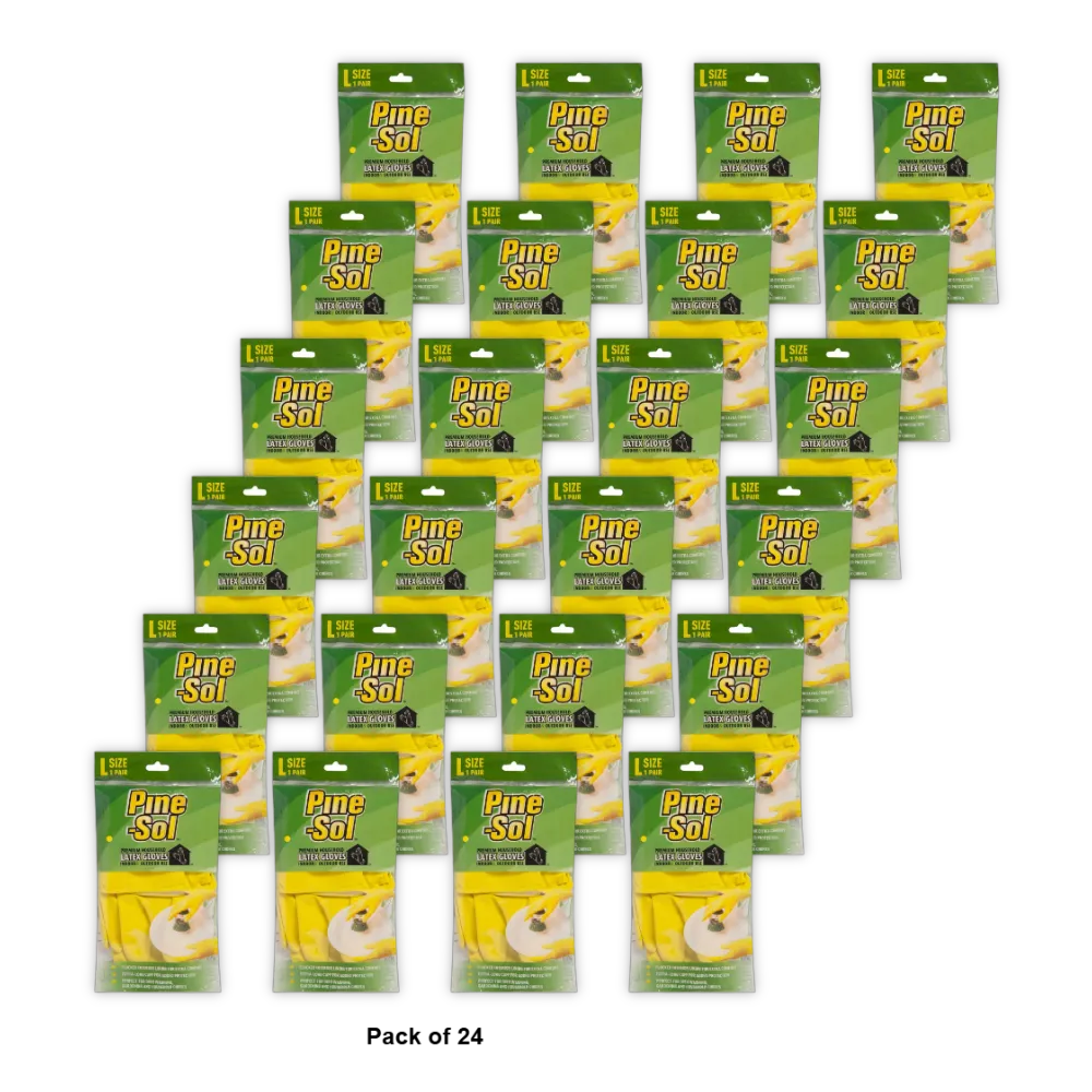 Pine-Sol Premium Latex Gloves Large 1 Pair 2.4Oz (Pack of 24)